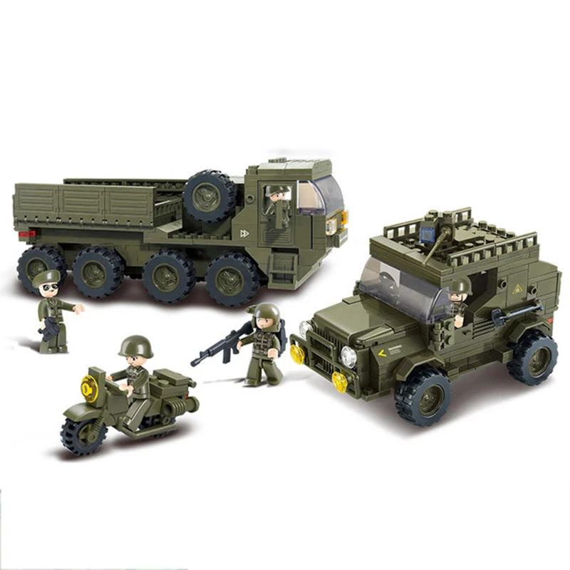 

Compatible legoingly Military headquarters a transport ww2 Tank Armored vehicle building Blocks boys child toys world war