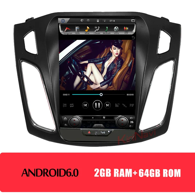 KiriNavi вертикальный экран Tesla стиль 10," Android 8,1 автомобильный Dvd мультимедийный плеер для Ford Focus радио Automotivo 2012 - Цвет: Android Car Radio
