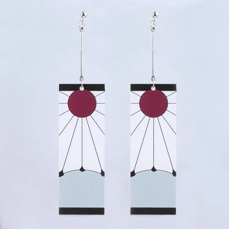 

Men Women Acrylic Drop Earrings Demon Slayer Earrings No Yaiba Kimetsu Ghost Blade Cosplay Jewelry Accessories Gift