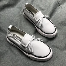 Новое поступление; женская обувь на толстой резиновой подошве; дышащие Лоферы без застежки на плоской подошве; Женская Весенняя модная спортивная обувь из искусственной кожи на толстой подошве; обувь на платформе; E14-55