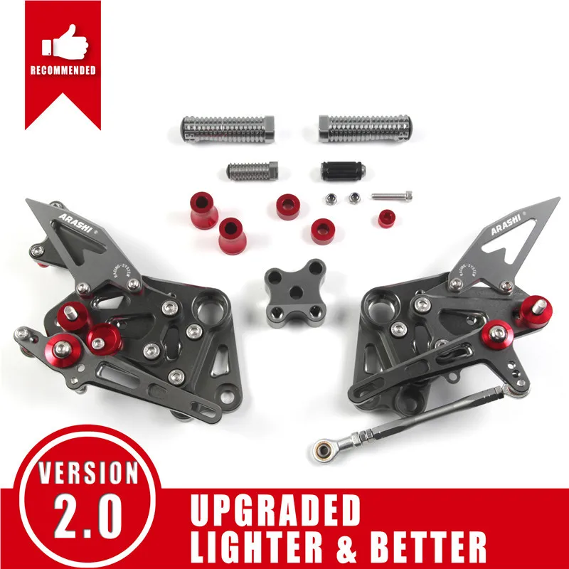 Arashi для KTM DUKE-390 Регулируемая Rider Rearset подножка CNC Алюминиевые Подножки DUKE 390 RC390 аксессуары для мотоциклов - Цвет: Gray