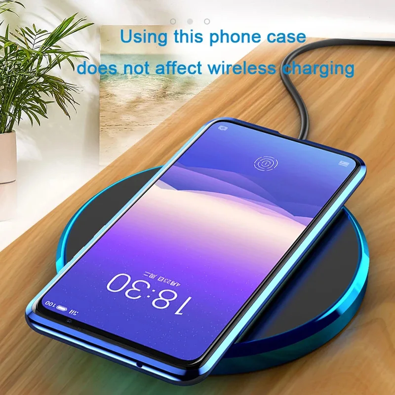 Metal Magnetic Adsorption Phone Case Double Side Glass Cover For Xiaomi Redmi Note 9 8 7 Pro 8T 9A 9C 8A Mi 10T Note10 Lite Pro X3 NFC