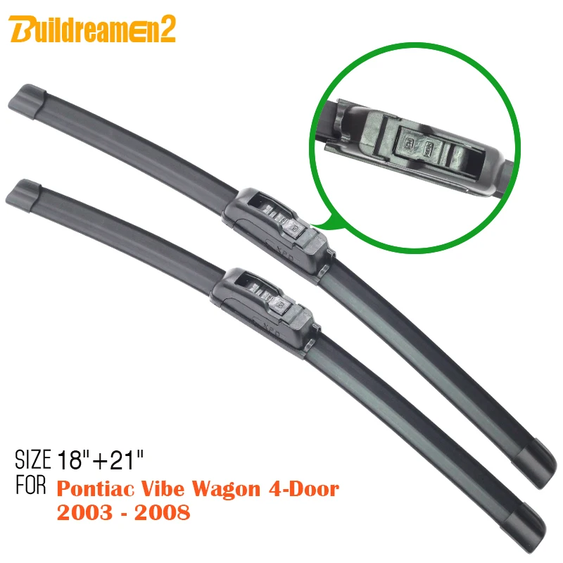 Buildreamen2 For Pontiac Vibe Wagon 4-Door 2003-2008 Car BracketlessWindscreen Wiper 2 Pieces Soft Rubber Windshield Blade | Автомобили и