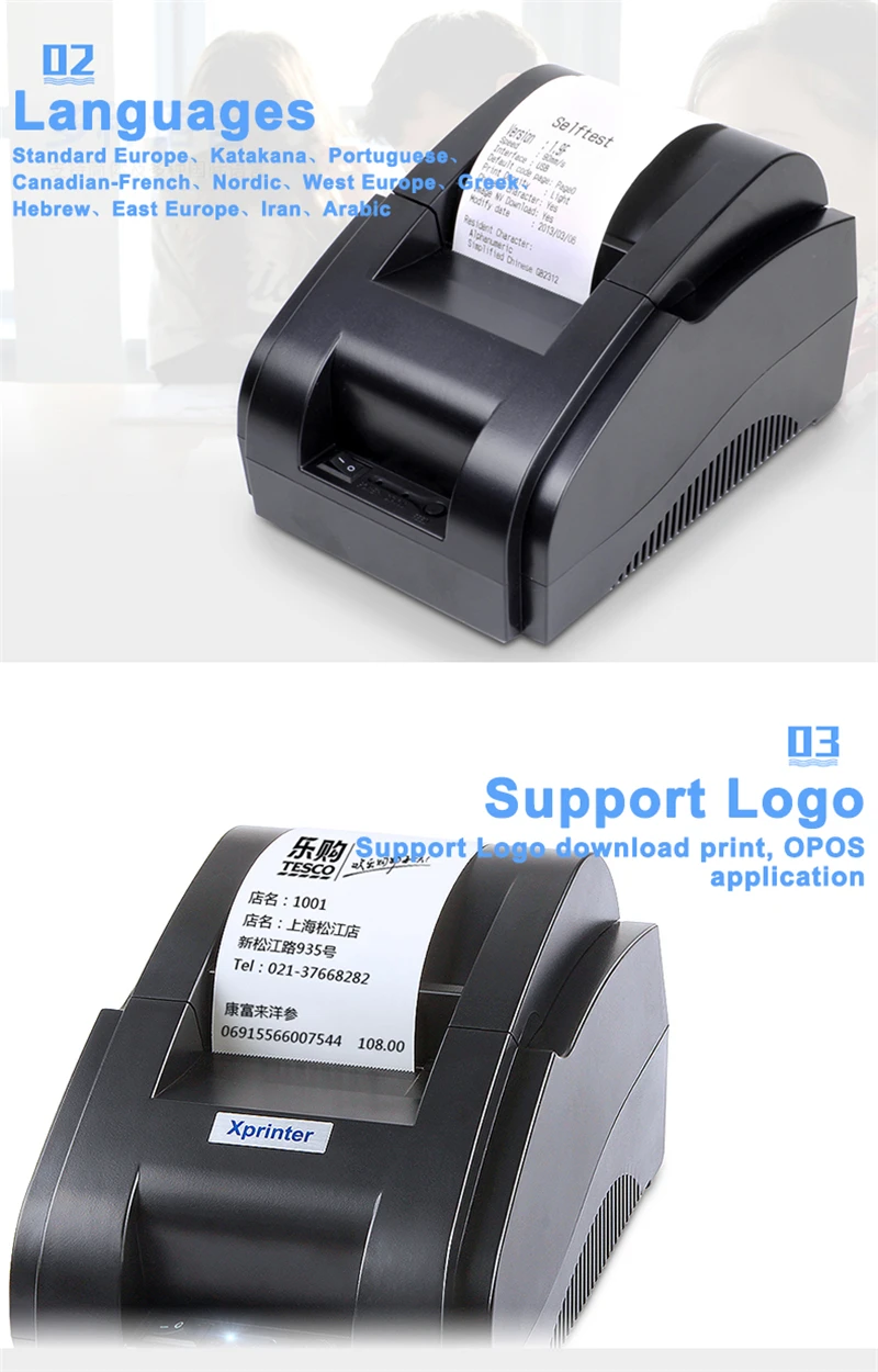 Xprinter 58 мм Мобильный телефон Bluetooth чековый принтер тепловой беспроводной принтер pos для iOS Android Pc USB порт для магазина