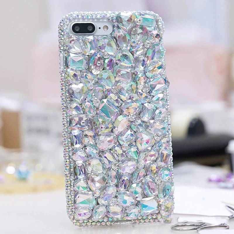 Роскошный женский чехол ручной работы со стразами блестящий для Samsung a50 a70 s8 s9 a40 a20