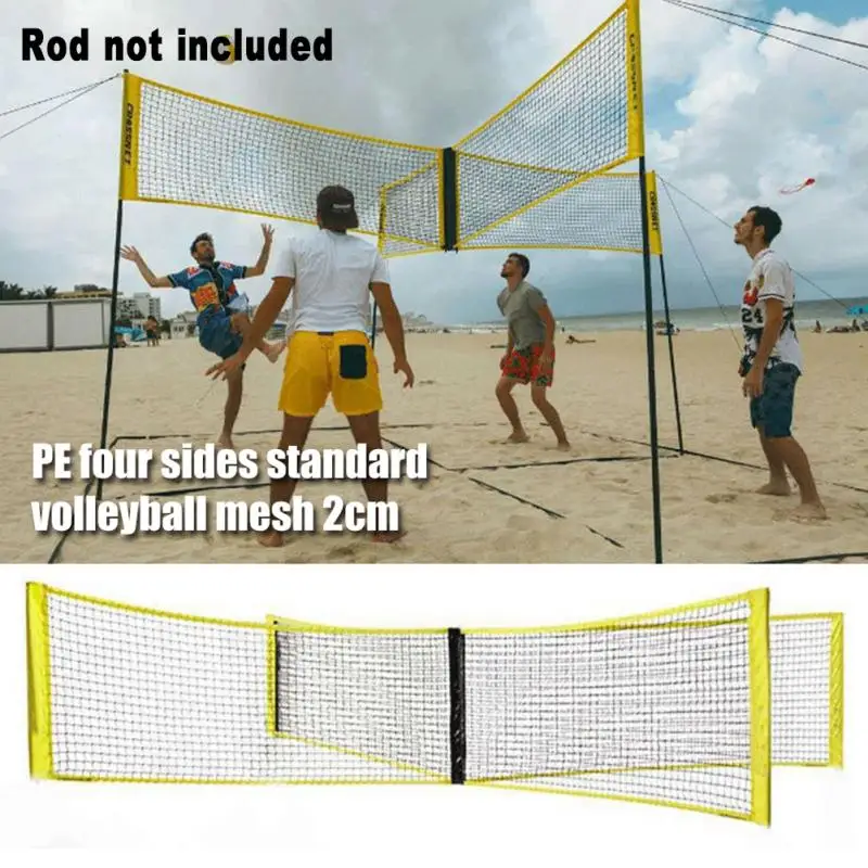 Portable Training Beach Volleyball Net Cross Shaped Sports Equipment Durable Folding Indoor