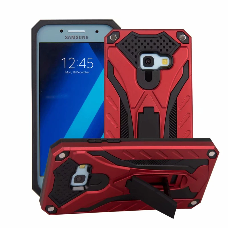 red Чехол, чехол, чехол для Samsung Galaxy J3 Pro Prime edge TPU armor защита от падения Автономный Кронштейн, чехол для телефона - Цвет: red