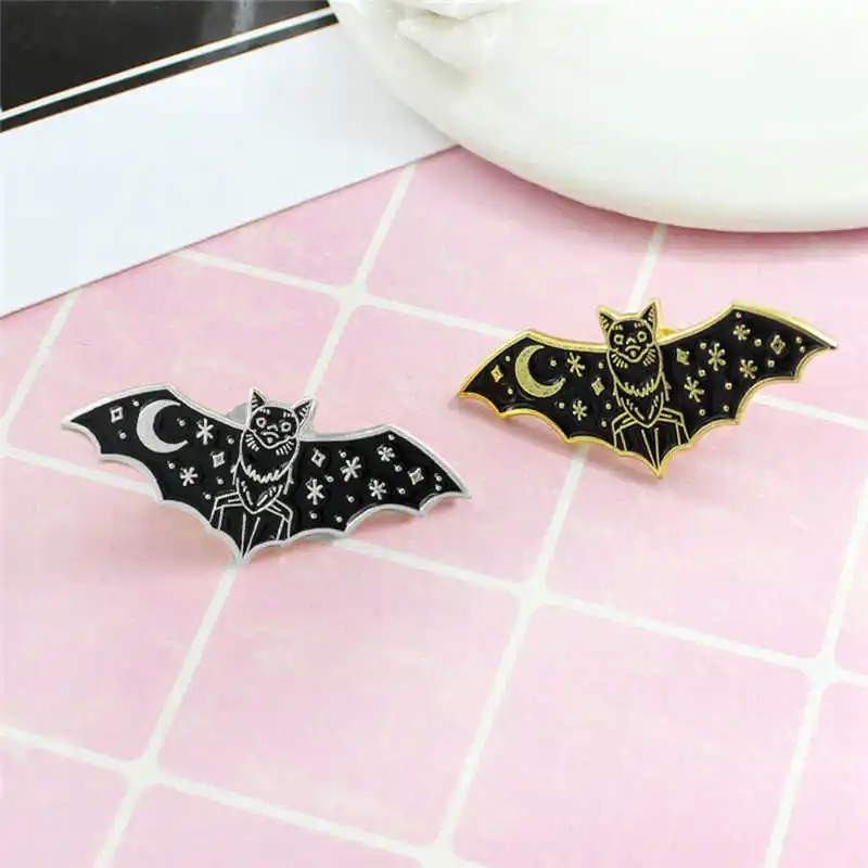 

Badge Bat Collar Jacket Pin Enamel Jeans Punk Flying Brooch Galaxy Jewelry hot