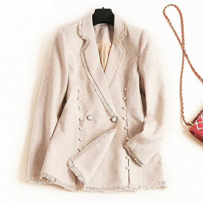 

Competitive Small Wool Small Suit Loose Coat Woman 2019 Autumn Lapel Both Buckle Man's Suit Jacket