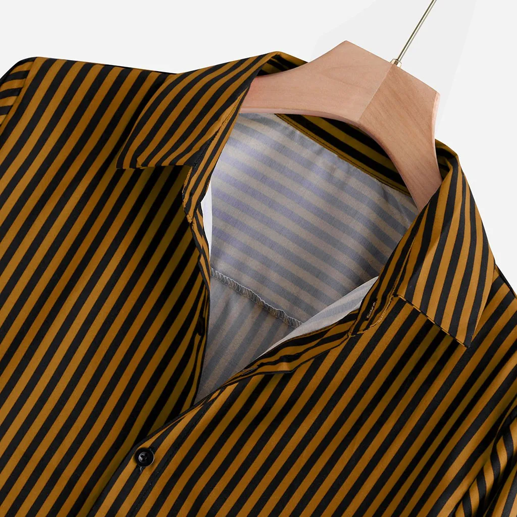Chemise Homme, Мужская Осенняя свободная модная повседневная полосатая рубашка с длинным рукавом, топ, тонкая блуза, платье, большой размер s m l xl