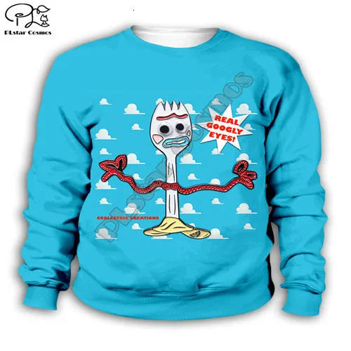 Kids sweatshirts Дети каваи Forky принтов: «История игрушек», 4 3d Толстовка с капюшоном/футболка/молнии Для мальчиков и девочек Шорты комплект в стиле героя мультфильма древесные с рисунком Базза Лайтера одежда для улицы; Штаны - Цвет: Kids sweatshirts