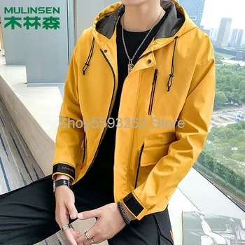 

Autumn jacket men's trend casual hooded solid color jacket male student Tide brand jacket