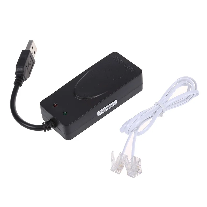 56K данные/факс модем с интерфейсом USB два гнезда, поддержка АОН и отличительное кольцо обнаружения, автоматический формат/скорость зондирования черный