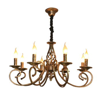 

Height quality 8 Lights Candle Rustic Chandeliers French Country Vintage Iron Light Fixture for Kitchen Bedroom Lightings
