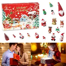 Calendrier de l'avent de noël, compte à rebours de 24 jours, avec pierres, collection de jouets éducatifs, cadeau Surprise de noël pour enfants
