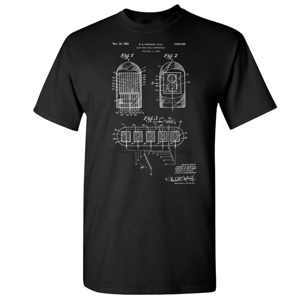 Nixie Tube Shirt Engineering Подарочные часы дизайнерские неоновые вывески | Мужская одежда