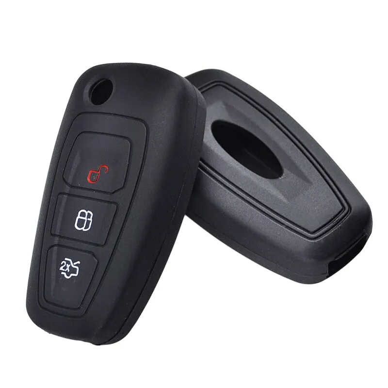 For Ford Ranger C-Max S-Max Focus Galaxy 1pc 3 Button Silicone Car Remote Key Fob Shell High Protective Key Cover Case Mayitr