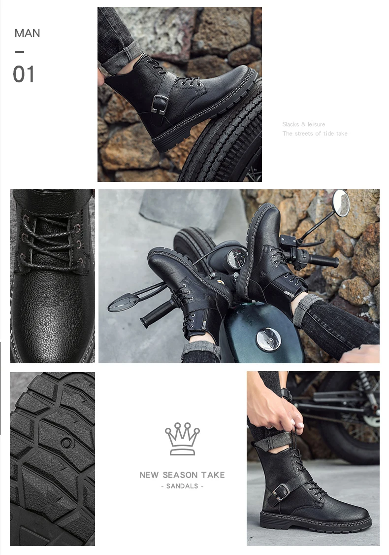 Зимние ботинки; мужские кожаные ботинки для скутера; высокое качество; botas hombre; Zapatos De Hombre; Мужская обувь; Повседневная обувь; коллекция года