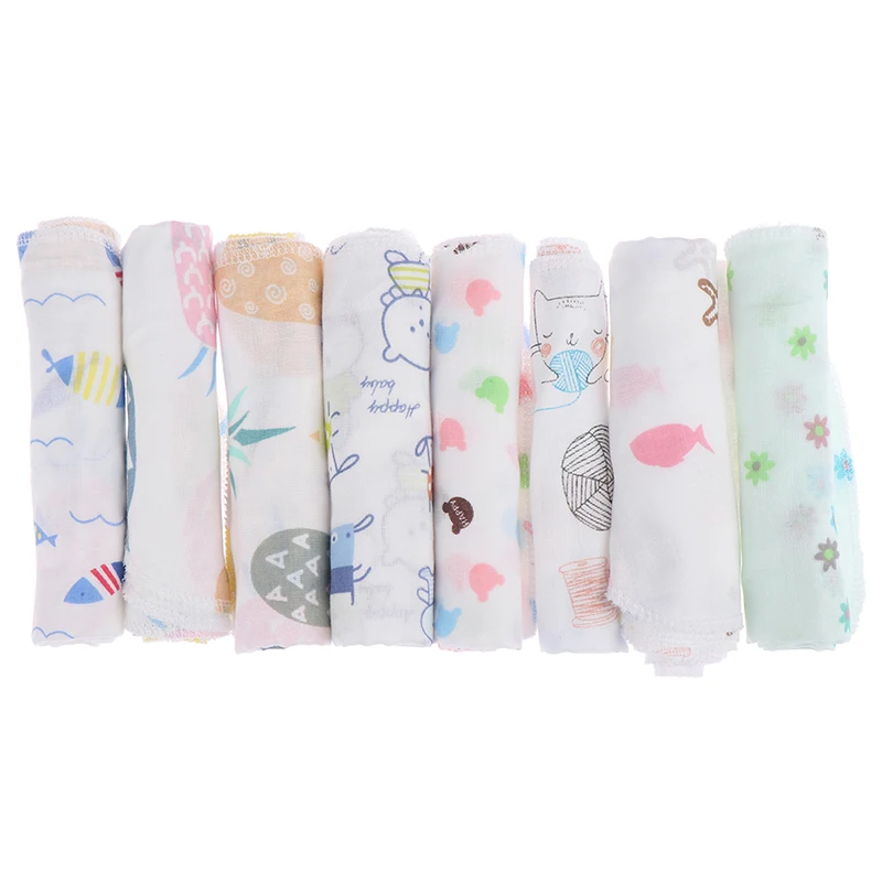 

1PC Cartoon Baby Handkerchief Square Fruit Pattern Towel Washed Muslin Cotton Infant Face Towel Wipe Cloth