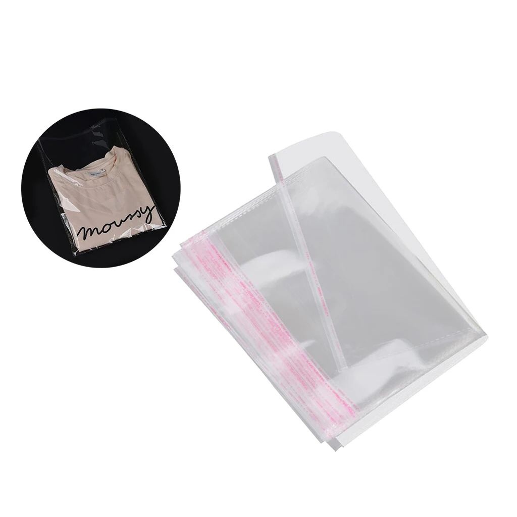 100pcs 11x8 Inch Clear Resealable Cello Bags Cellophane Bags for T-Shirt Clothing, Candy Bread Chocolate Jelly Cookie Poly Bags