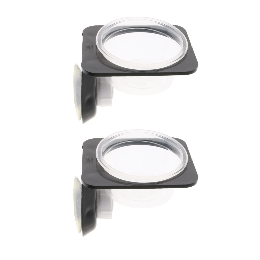 1 Pair Plastic Diameter 6cm Round Bowls For Amphibians Gecko Lizard Turtle