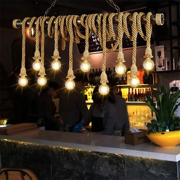 

Industrial Pendant Light E27 Base 1M Long Retro Vintage Hanging Rope Lamp Holder for Restaurant Cafe Bar (No bulb)
