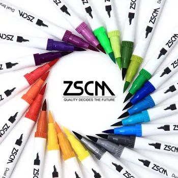

60 Colors Felt-tip Pens Coloring Brush Fine Liner Color Marker Pens Water Marker for Drawing Sketching Coloring Art Supplies