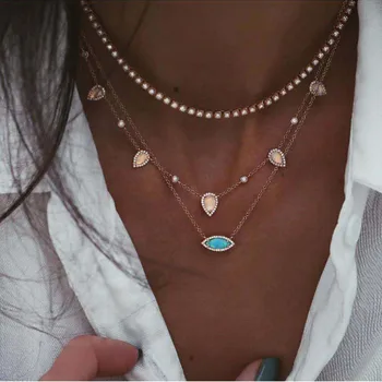 

HIBRIDE Trendy Dainty Initial Choker Necklace Sea Stackable Necklace for Women Girlfriend Wife Gift Bijoux Femme P29