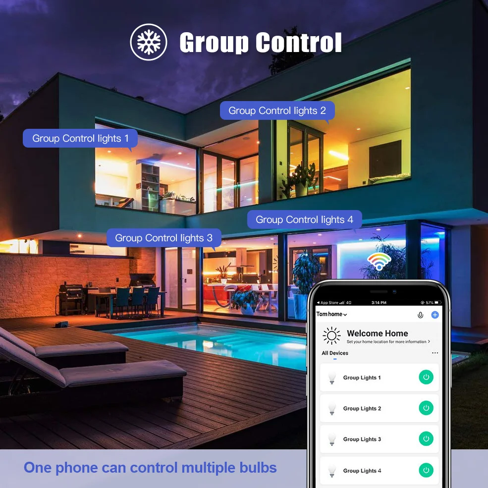COOLO Tuya 15W 18W WiFi 스마트 전구 E27 RGB LED 램프 지능형 디밍이 가능한 따뜻한 흰색 램프 Google 홈 Alexa 음성 제어
