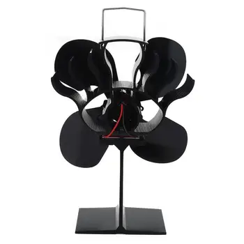

4-Blade Heat Powered Stove Fan For Wood /Log Burner/Fireplace Increases 80%