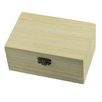 

Wooden Storage Box Case for Jewelry Small Gadgets Gift Wood DIY Home Storage Box Natural Wooden Craft Box With Lid Golden Lock