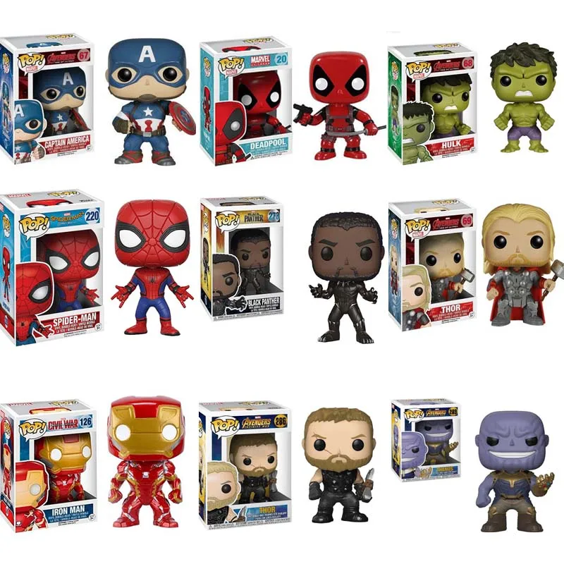 FUNKO POP фигура Мстителей Халк Тони Старк Железный человек Капитан Америка фигурку