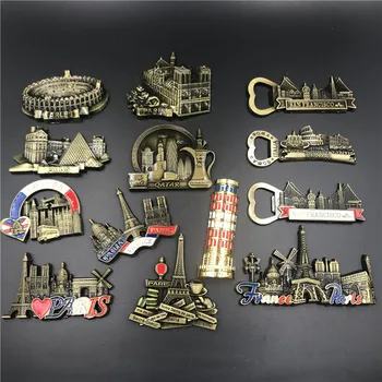 

Fridge Magnet Souvenir European Roma Arles London San Francisco Pisa Paris Cathedral Refrigerator Magnetic Opener Kitchen Decor