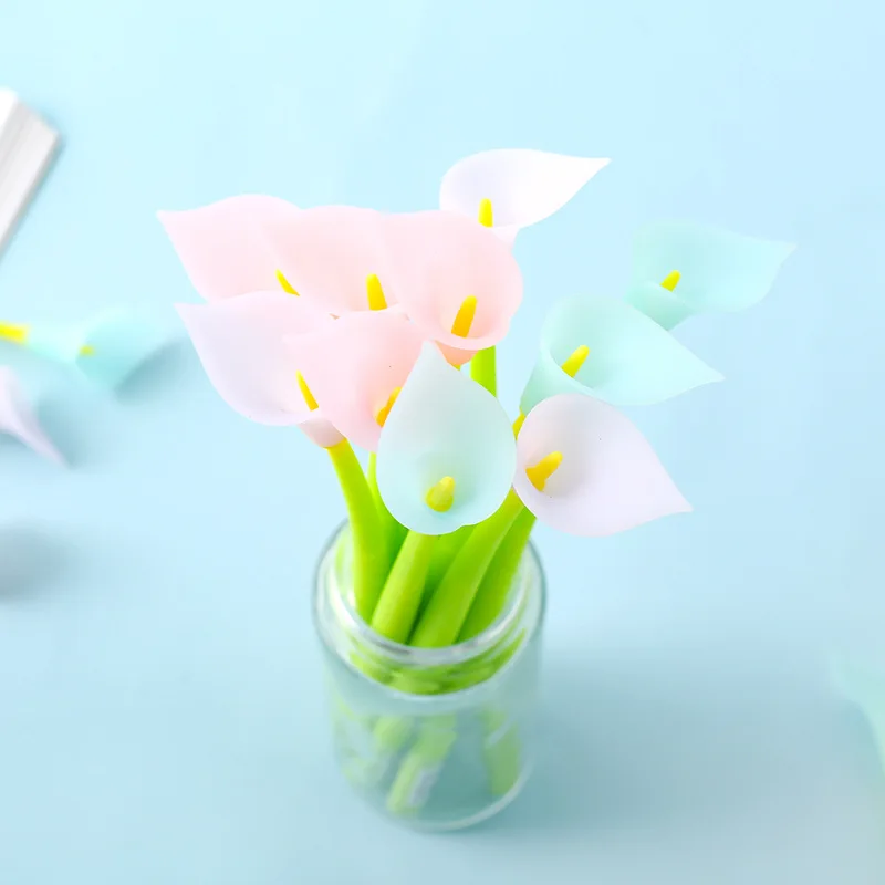

48 шт. гелевые ручки Calla Lily, ручка для стайлинга растений, Обучающие канцелярские принадлежности, креативная ручка светильник ким обесцвечиванием, кавайные школьные принадлежности