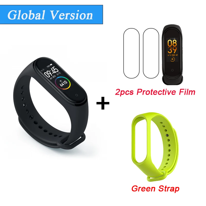 CE Add Film GreenStr Xiaomi mi Band 4 Smart mi band 4 сердечного ритма фитнес-трекер 135 мАч Bluetooth 5,0 50 м водонепроницаемый AI смарт-браслет - Цвет: CE Add Film GreenStr