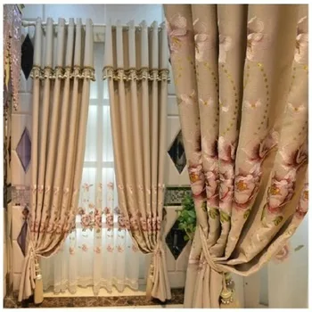 

European-style Luxury Embroidery Curtains for Living Dining Room Bedrooms Home Decoration Accessories Blackout Curtains
