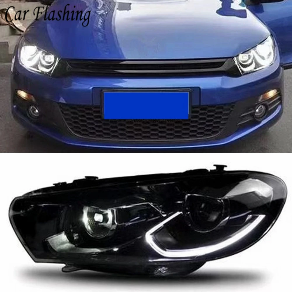 

1Pair Car styling case for VW scirocco 2009-2015 Headlights LED Headlight DRL Lens Double Beam HID Xenon 1.4T 2.0T