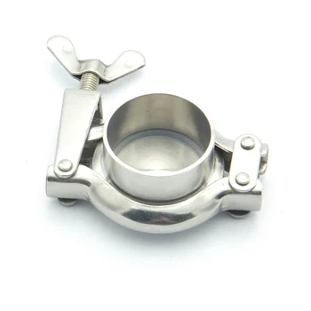 

304SS Sanitary Pipe Fitting Set 16mm Pipe OD Sanitary Weld Ferrule + 1/2" Tri Clamp + Silicon Gasket + End Cap For Home Brew