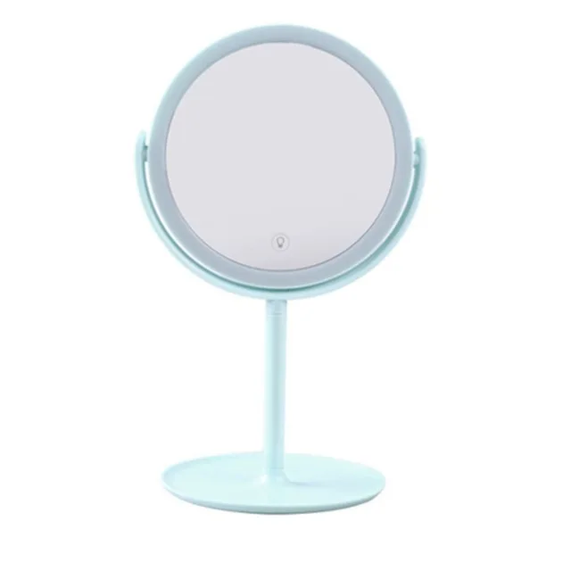 Вращение на 360 градусов зеркало для макияжа 22 светодиодный светильник с сенсорным экраном с регулируемой яркостью настольное зеркало USB источник питания - Цвет: blue