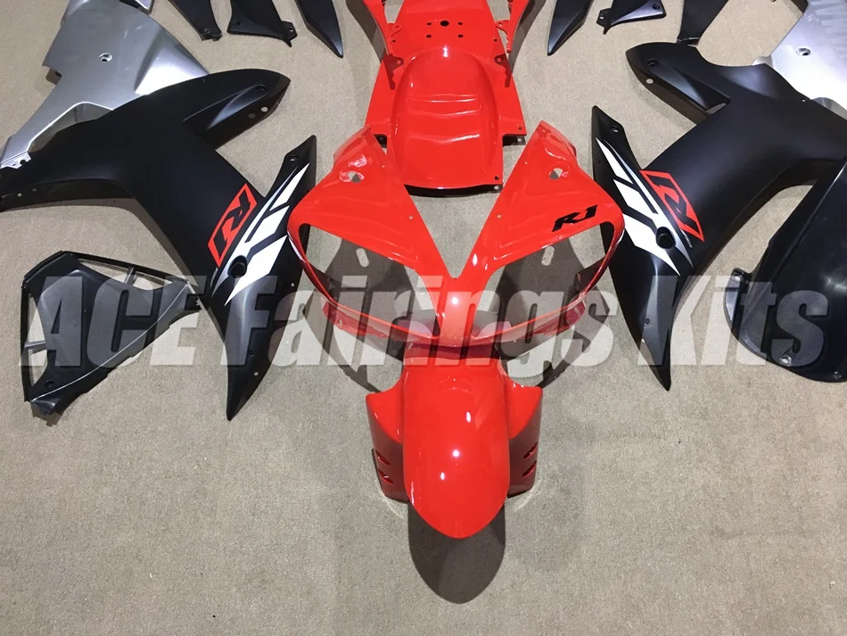 Лидер продаж, yzf1000 R1 02 03 полный комплект для Yamaha Yzf R1 2002 2003 спортивные Обтекатели кузова мотоцикла(литье под давлением) красный серебристый