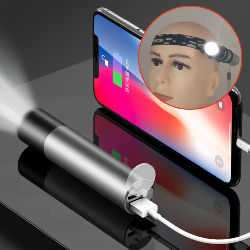 

Litwod z30 LED Flashlight 8000 Lumens XM-L T6 Power bank torch 3 modes switch zoom lens built in rechargeable battery head lamp