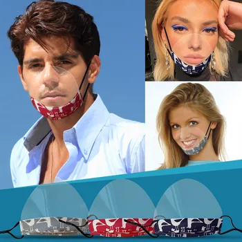 

Adult 1PCS Washable Reusable Comfortable Mask Transparent Visual Mask Reuseable Face Mask Face Mouth Mask Cloth Mouth Cover Wash