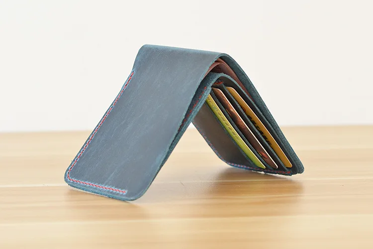 Hand Stitching Genuine Leather Wallet for Men Retro Wallet Kleine Portemonnee Leren Wallet Men Genuine Leather Men Wallets