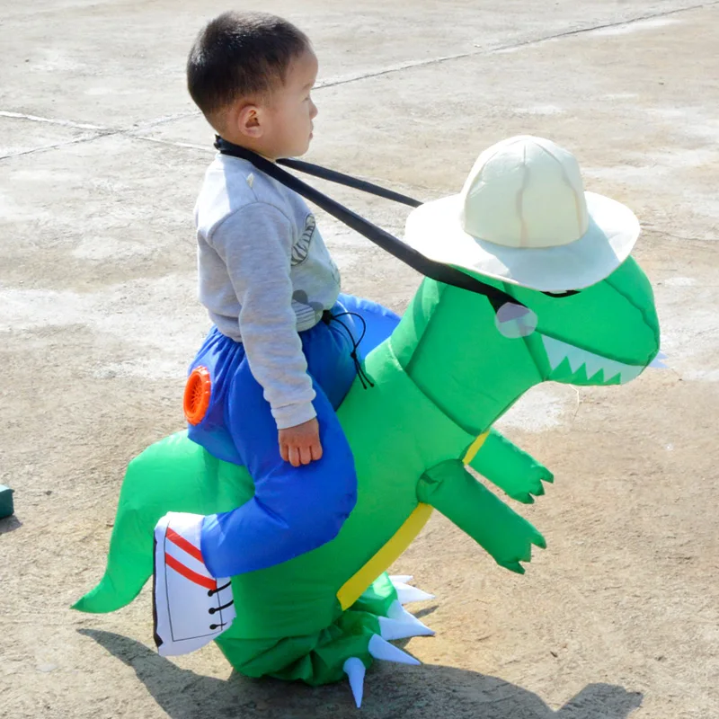 

Inflatable Ride Dinosaur Costume T-Rex Dragon Costume Children Kids Halloween Fancy Dress Outfit Party themed animal cosp