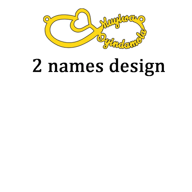 2 names style 5 Atoztide, новинка, нержавеющая сталь, персонализированное имя пары на заказ, ожерелье, золотое колье, ожерелье, бесконечность, кулон, именная табличка, подарок - Окраска металла: 2 names style 5
