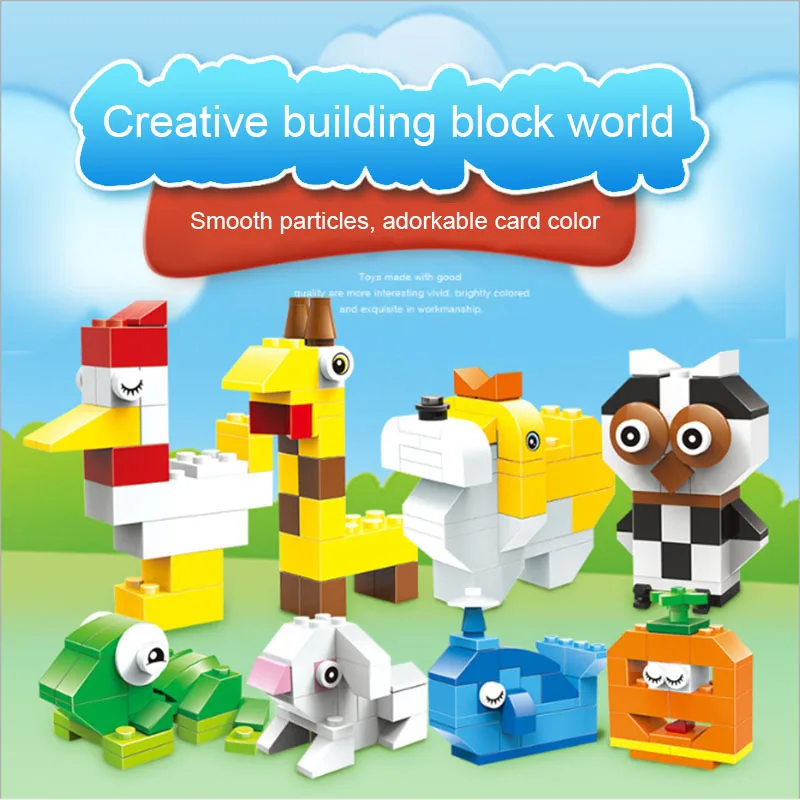 

Creative Puzzle Kids Toys Cartoon Animal ABS Plug In Building Block Toys For Children Small Particle Building Block Assembled
