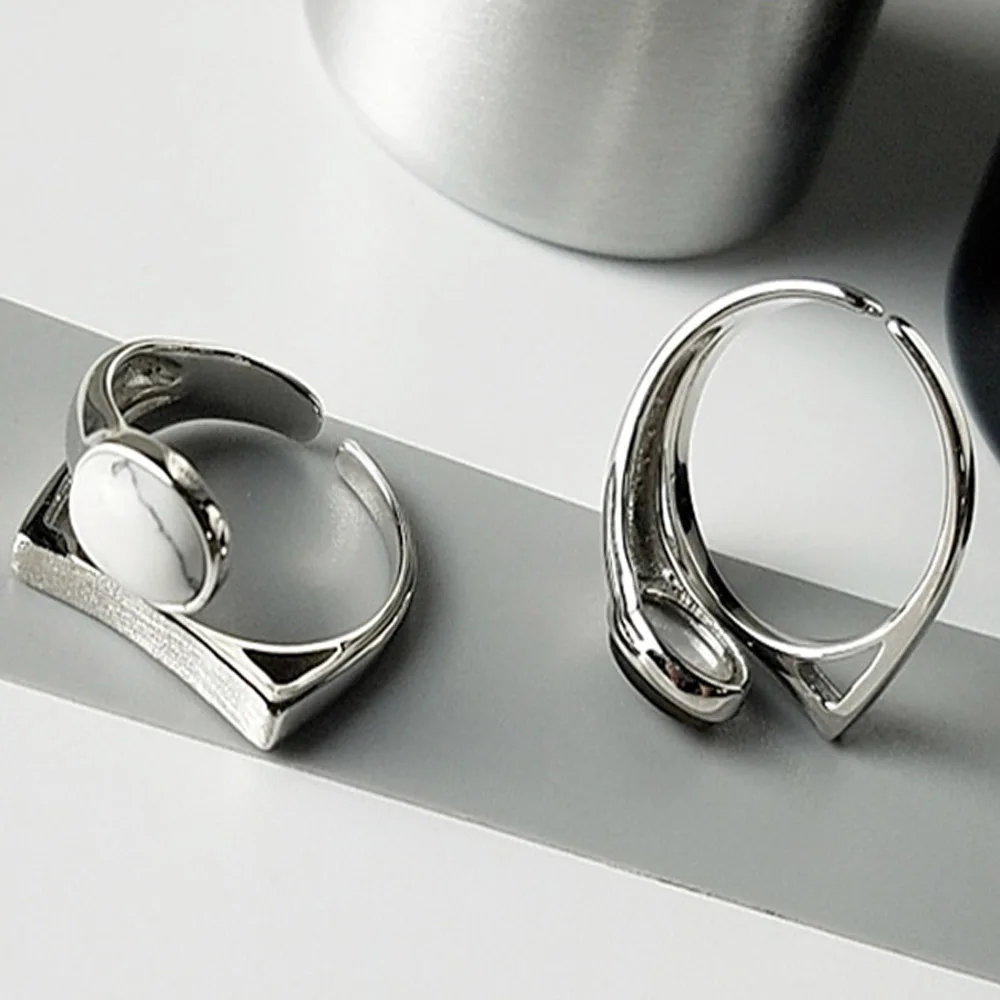 Anillos Plata 925 Para Mujer Кольца Настоящее серебро 925 проба кольцо для женщин винтажное натуральное Серебро S925 многослойное Открытое кольцо