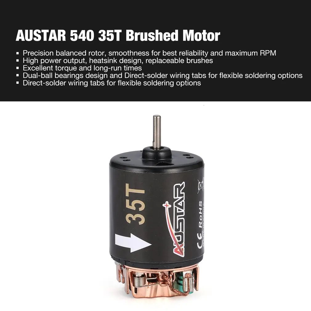 AUSTAR 540 35T 3,17 мм матовый мотор для 1/10 внедорожного монстра грузовика Bigfoot RC автомобиля RC пульт дистанционного управления модель автомобиля запчасти