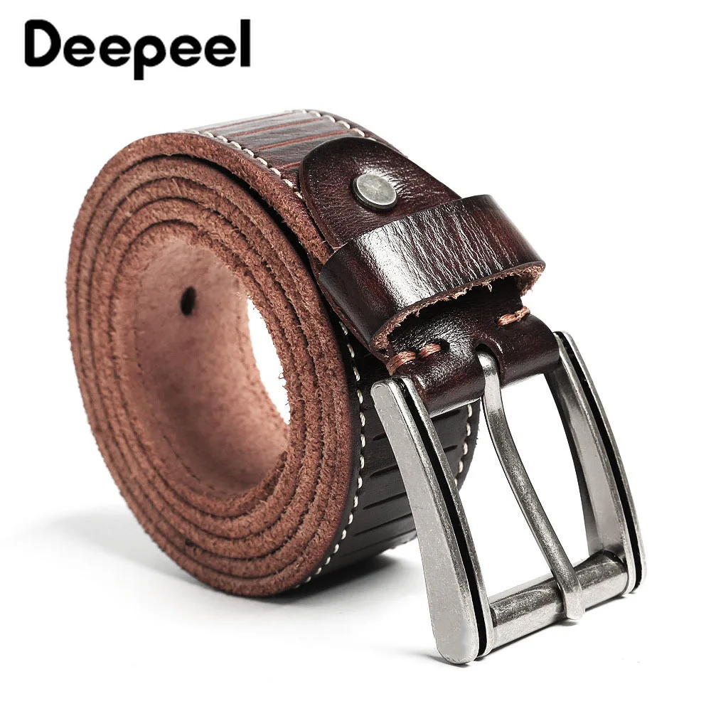 Deepeel 1 шт. 3,8 см* 120 см Для мужчин s топ из натуральной коровьей кожи Ремни Нержавеющая сталь пряжкой Аксессуары для одежды подарок для Для мужчин YB608