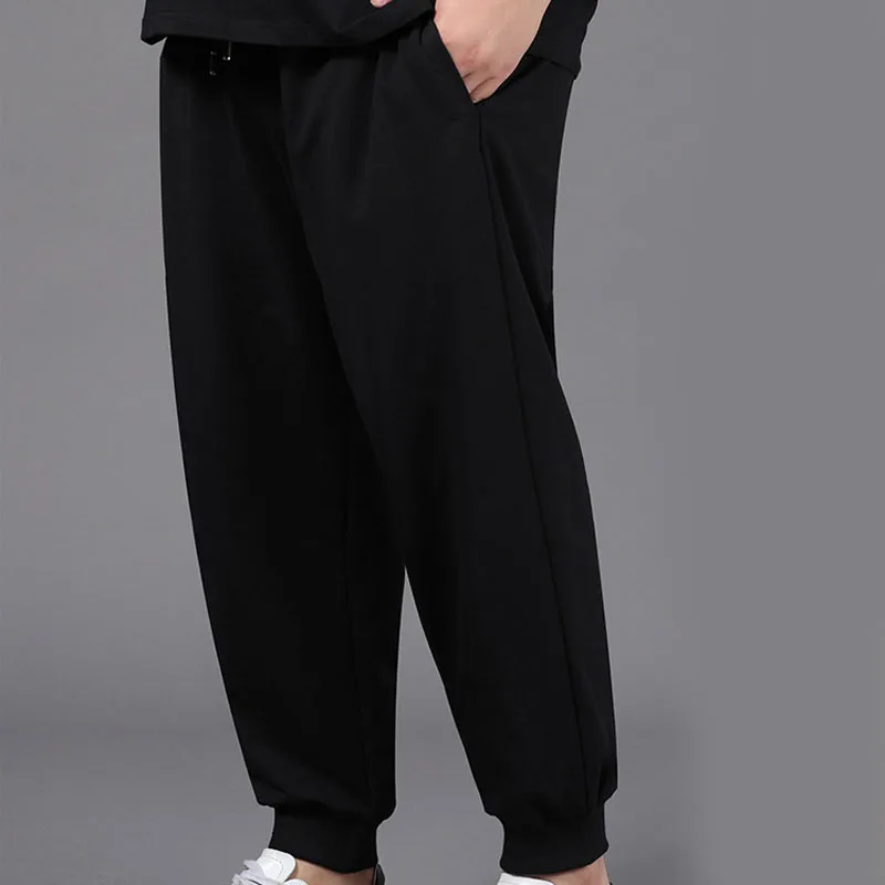 Black(thick) Осень Зима размера плюс брюки мужские 5XL 6XL 7XL 8XL талия 155 см толстые Стильные теплые брюки мужские - Цвет: Black(thick)